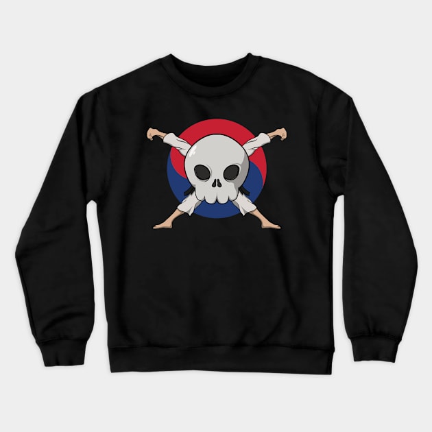 Taekwondo crew Jolly Roger pirate flag (no caption) Crewneck Sweatshirt by RampArt